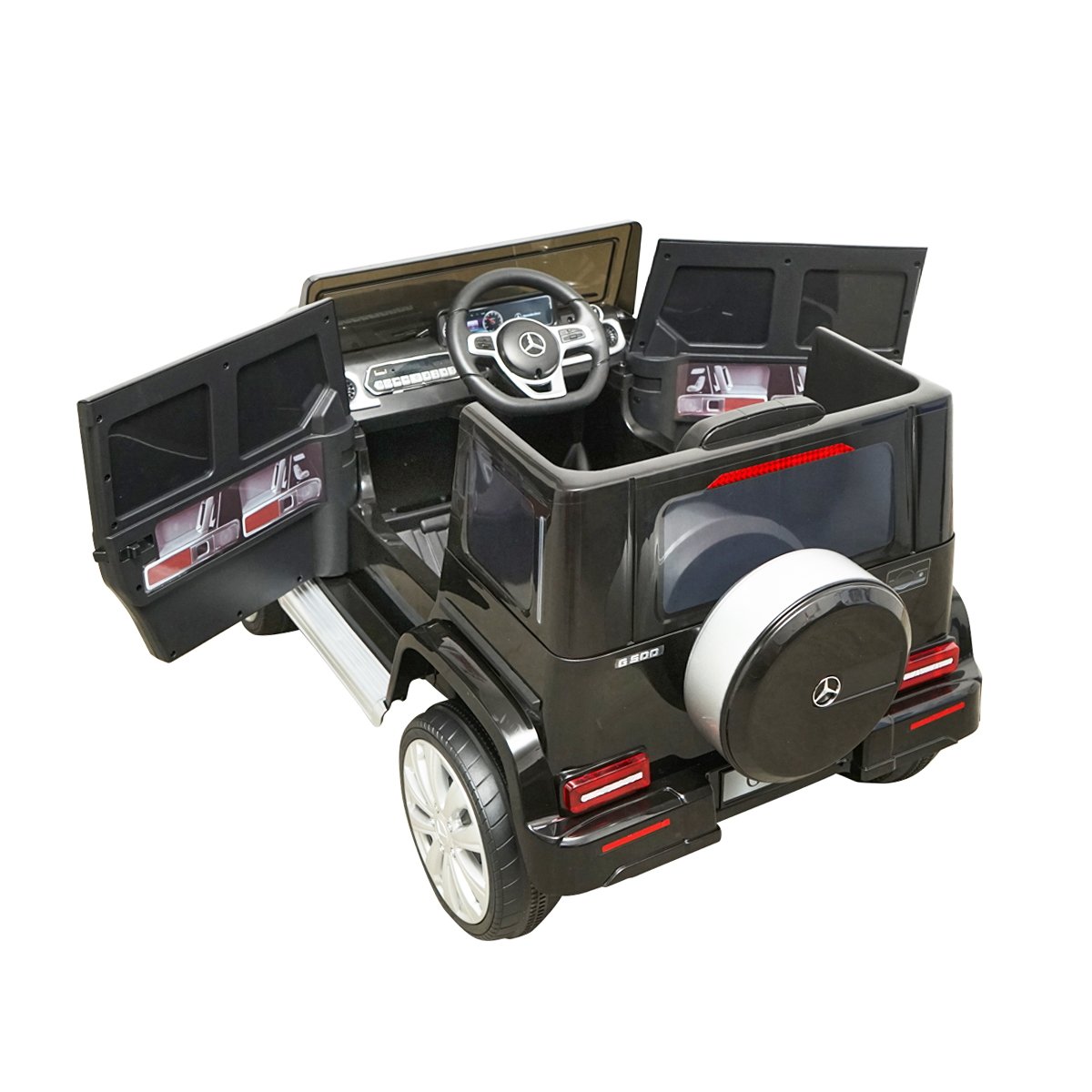 Masinuta electrica cu baterie 6V/7Ah si telecomanda pentru copii Mercedes G500 JJ2077 negru